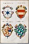 1550. Stemmi di alcune famiglie nobili di Padova.. Insignia nobilium Patavinorum.Biblioteca digitale Monaco di B 14 (Oscar Mario Zatta)